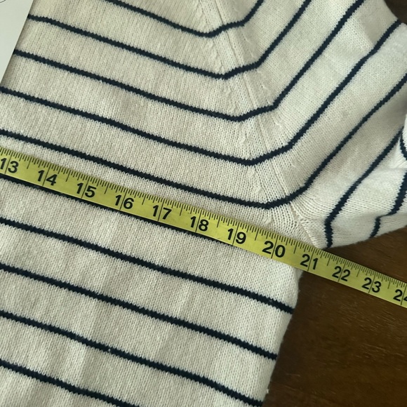 Rebecca Taylor Cream and Black Striped Sweater wool blend size Large - Picture 4 of 8